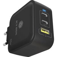 ICY BOX GaN Wandladegerät USB-C-adapter 65 W Zwart