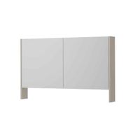 INK SPK3 Spiegelkast - 120x14x74cm - 2 deuren - dubbelzijdige Spiegel - open planchet - schakelaar en stopcontact - MDF lak Mat kasjmier grijs 1110279