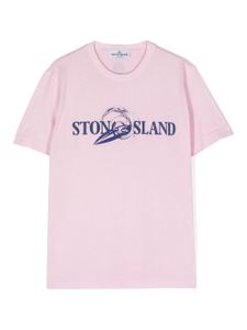 Stone Island Junior t-shirt à logo appliqué - Rose