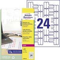 Avery-Zweckform L7950-20 Kabeletiketten 60 x 40 mm Polyester folie Wit 480 stuk(s) Permanent hechtend Laser (zwart/wit), Handschriften