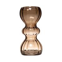 Hakbijl Glass Yves swirl buikvaas taupe ø12xh25cm
