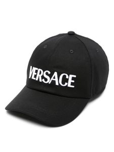 Versace casquette en coton à logo brodé - Noir