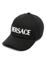 Versace casquette en coton à logo brodé - Noir - thumbnail