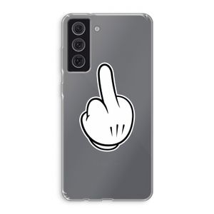 Middle finger black: Samsung Galaxy S21 FE Transparant Hoesje