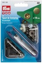 Prym Naaivrije Drukknopen Sport & Camping 15mm 01 Oudmessing