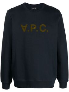 A.P.C. sweat à logo imprimé - Bleu