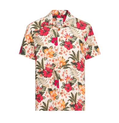 King Kerosin Hawaii Hibiscus Shirt Off White -XXXXXL