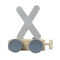 JeP kids houten treinletter X-zilver