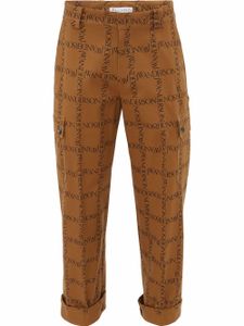 JW Anderson pantalon droit à motif monogrammé - Marron