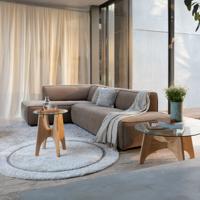 Zuiver Loungebank 'Fat Freddy' Links, Rib, kleur Caramel