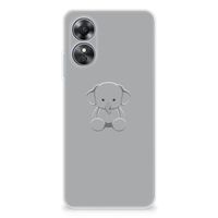 OPPO A17 Telefoonhoesje met Naam Grijs Baby Olifant - thumbnail