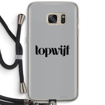 Topwijf Grijs Zwart: Samsung Galaxy S7 Transparant Hoesje met koord