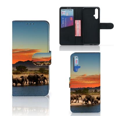 Honor 20 | Telefoonhoesje | Met pasjeshouder | Olifanten