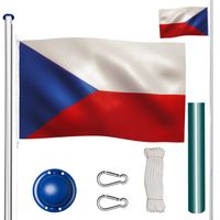 tectake - Aluminium vlaggenmast Tsjechië