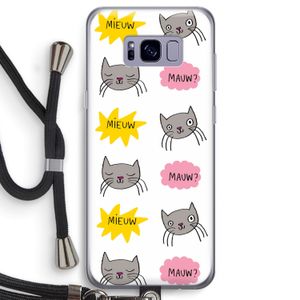 Meow: Samsung Galaxy S8 Transparant Hoesje met koord