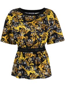 Versace Jeans Couture t-shirt en coton à logo imprimé - Noir
