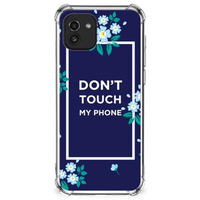 Samsung Galaxy A03 Anti Shock Case Flowers Blue DTMP