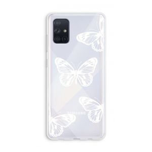 White butterfly: Galaxy A71 Transparant Hoesje