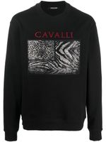 Roberto Cavalli sweat à logo imprimé - Noir