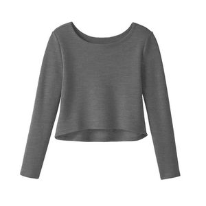 Korte pullover van bio-merinowol, antraciet Maat: 36/38