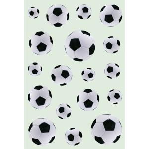 Stickers voetbal thema - 3x vel - 16 x 9 cm - 54 stickers - zwart/wit - stickervel