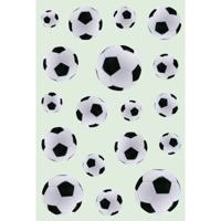 Stickers voetbal thema - 3x vel - 16 x 9 cm - 54 stickers - zwart/wit - stickervel