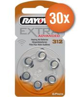 Voordeelpak Rayovac gehoorapparaat batterijen - Type 312 (bruin) - 30 x 6 stuks + gratis batterijtester - thumbnail