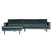 BePureHome Rodeo Chaise Longue Links - Velvet - Teal - thumbnail