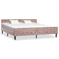 Bedframe fluweel roze 200x200 cm