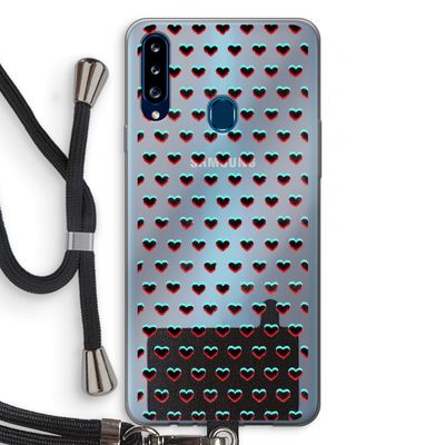 Hartjes: Samsung Galaxy A20s Transparant Hoesje met koord
