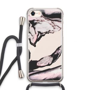 Roze stroom: iPhone 7 Transparant Hoesje met koord