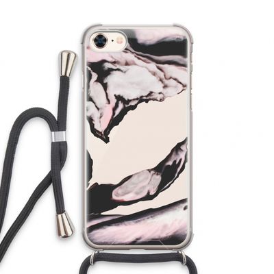 Roze stroom: iPhone 7 Transparant Hoesje met koord
