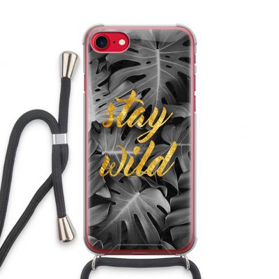 Stay wild: iPhone SE 2020 Transparant Hoesje met koord