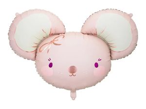 Folieballon Muis Licht Roze (96x64cm)