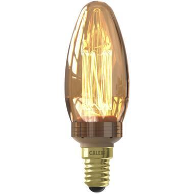 LED glasvezel kaarslamp dimbaar - goud - E14 - 2.3W - Leen Bakker