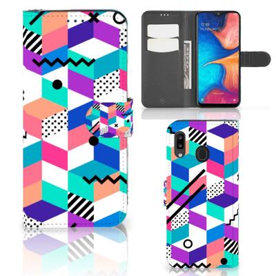 Samsung Galaxy A30 | Book Case | Blokken Kleurrijk