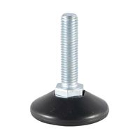 Zwarte stelvoet diameter 3,8 cm (M12 x 30 mm) (zakje 4 stuks) - thumbnail