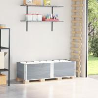 VidaXL Palletopzetranden 2 st 150x50 cm massief grenenhout grijs