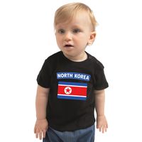 North-Korea / Noord-Korea landen shirtje met vlag zwart voor babys 80 (7-12 maanden)  -