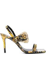 Versace Jeans Couture sandales imprimées à bout carré 90 mm - Noir