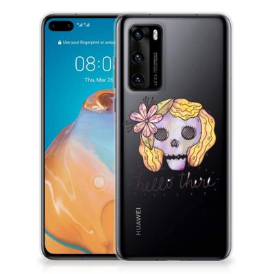 Silicone Back Case Huawei P40 Boho Skull Silicone Back Case Huawei P40 Boho Skull