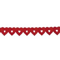 Rode papieren Valentijns slingers met hartjes van 6 meter   -