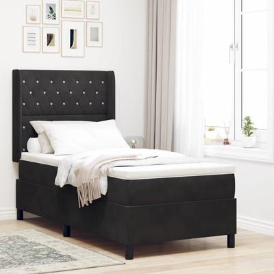 Boxspring Bed met Matras Zwart 100x200 cm Fluweel