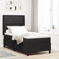 Boxspring Bed met Matras Zwart 100x200 cm Fluweel