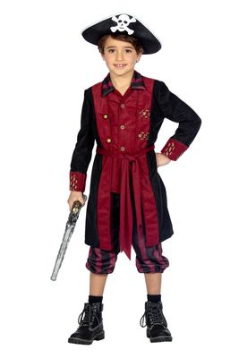 Piraat outfit jongen bordeaux/zwart