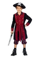 Piraat outfit jongen bordeaux/zwart