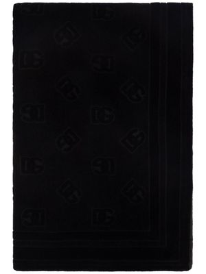 Dolce & Gabbana serviette de plage à motif DG Monogram en jacquard - Noir