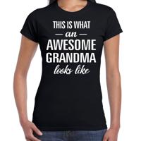Awesome grandma - geweldige oma - t-shirt - zwart - dames - Moederdag/ verjaardag cadeau