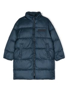 Emporio Armani Kids veste matelassée à motif pied-de-poule - Bleu