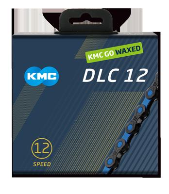 KMC ketting dlc12 black/blue 126s waxed